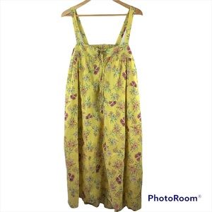 Natural Life The Cara Midi Yellow Floral Dress Medium